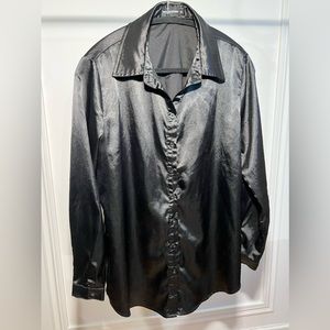 BLACK SILK BLOUSE // PRETTY LITTLE THING // size Medium 🖤